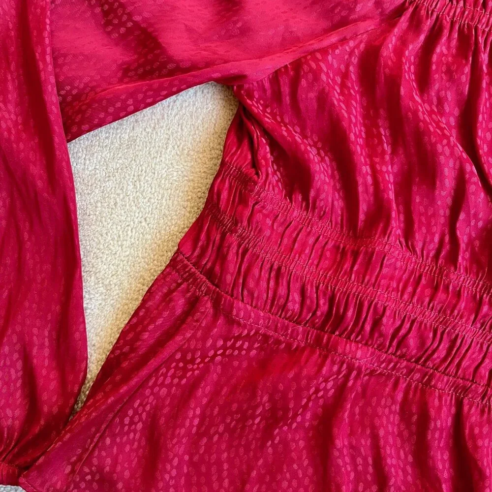 SOLD! NWT - Melrose & Market Women's Red Long Sleeve Peplum Top - Size XL - Picture 4 of 12